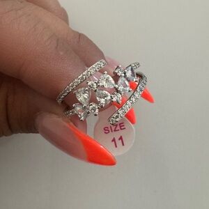 Bomb Party Scattered CZ on rhodium. - SIZE 11